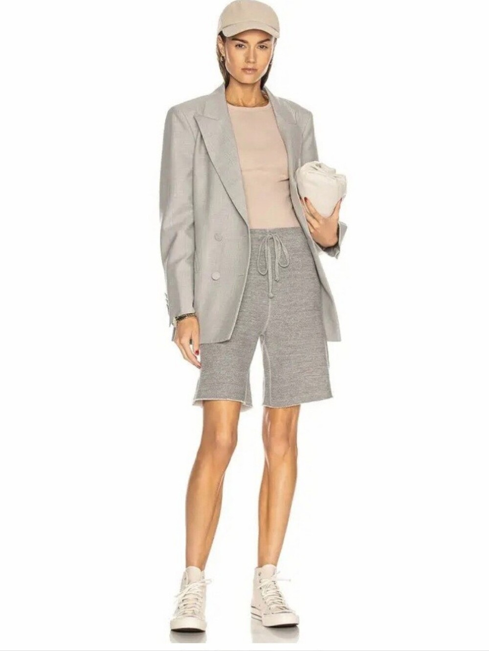 NILI LOTAN Austin Sweatshort Grey Women's Large Terry